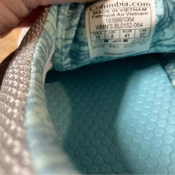 Women’s Columbia Slack Water PFG Lace Sneakers Boat Shoes Grey Ice Sea Wave Blue - Picture 10 of 16